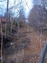 Looking east towards old station area